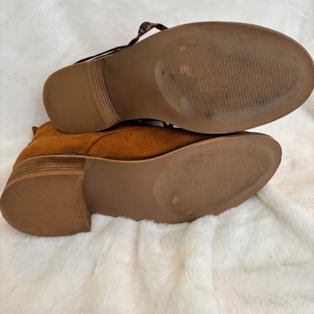 Hey Girl by Corkys Totes Chelsea Boots Faux Suede Brown + Leopard Laces Size 8 - Picture 8 of 8